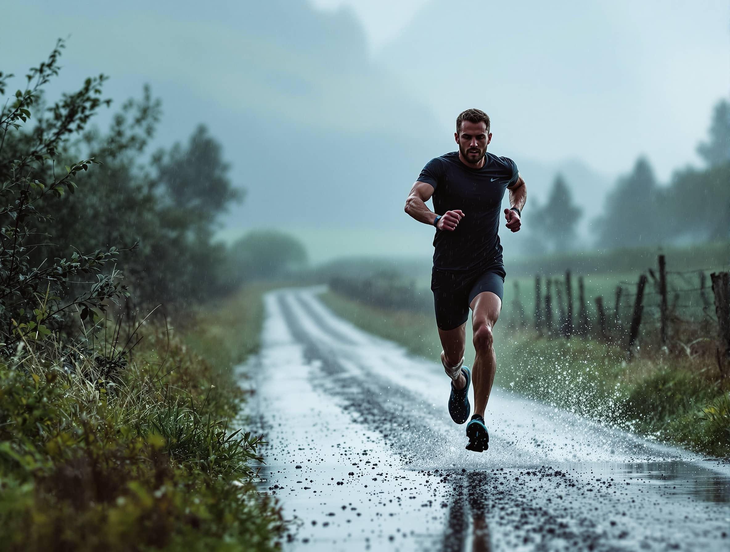 courir sous la pluie